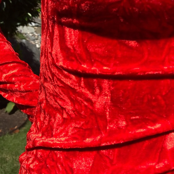 SOLD - Urban Outfitters Red Crushed Velvet Dress - Picture 6 of 9